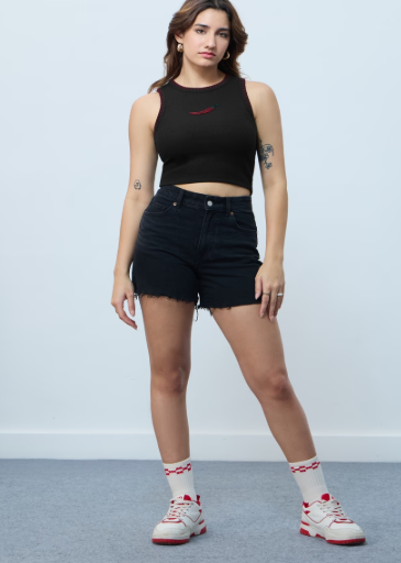 Ribbed Tank Top: Chilli - Image 3